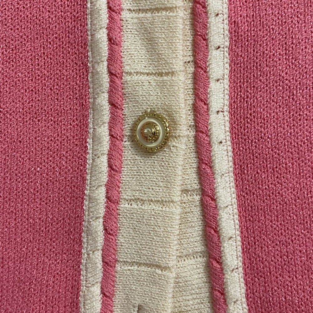 St. John Rose and Ivory Button-Up Cardigan - Picture 3 of 8